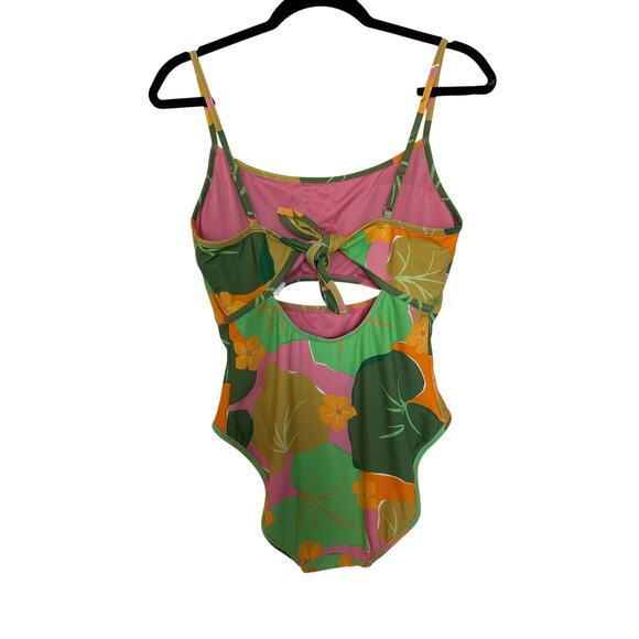 NWT Kate Spade Cutout One Piece Swimsuit in Cucumber Floral, L - Picture 2 of 5